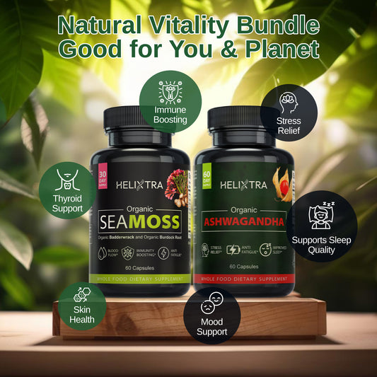 Natural Vitality Bundle: Organic Ashwagandha & Sea Moss Capsules